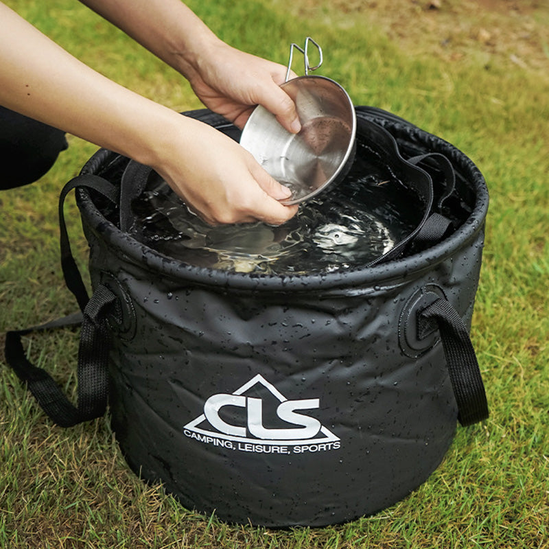 CLS 4Pcs Outdoor Drain Basket Set with Side Mesh Bag 220ml Bottle Portable Folding Bucket CLS 4Pcs Outdoor Drain Basket Set with Side Mesh Bag 220ml Bottle Portable Folding Bucket